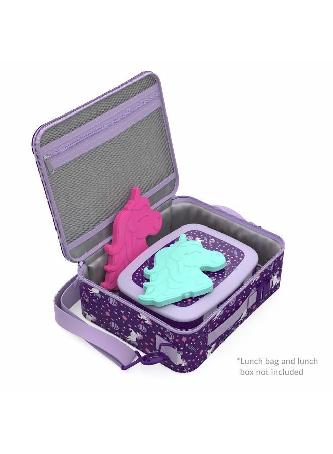 Bentgo Buddies Reusable Ice Packs - Slim Ice Packs for Lunch Boxes, Lunch Bags and Coolers - Multicolored 4 Pack (Unicorn) - Image 4